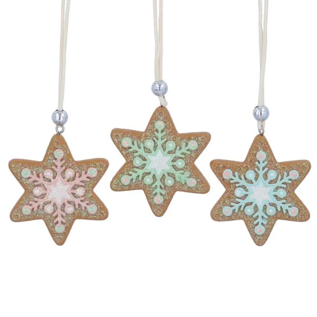 Christmas Jolly Decorations Pastel Gingerbread Star Ornament