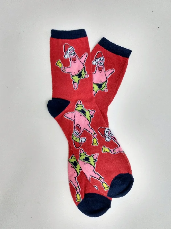Christmas Cozy Sweaters Patrick Star Christmas Thin Crew Socks