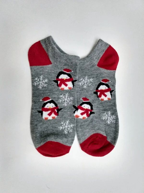 Christmas Magical Experience Penguins Snowflake Ankle Socks