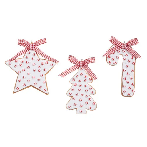 Christmas Wooden Decor Peppermint Sprinkles Cookie