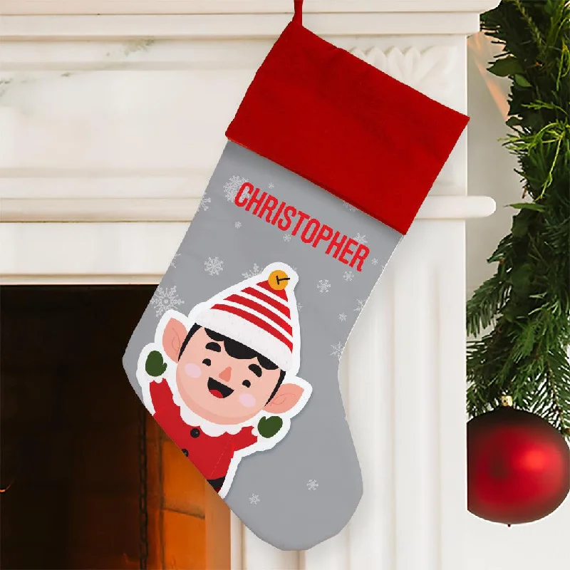 Personalized Elf Christmas Stocking