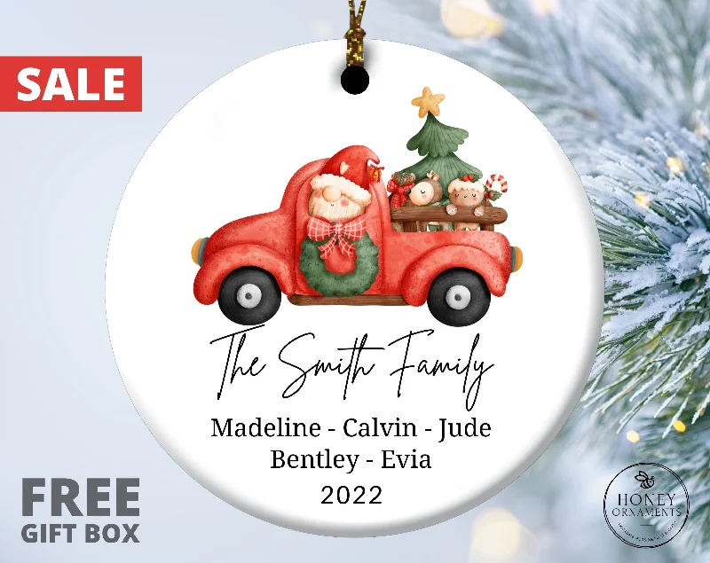 Christmas Candle Warmth Personalized Family Christmas Ornament with Names, 2023 Family Tree Christmas Ornament, Custom Christmas Gift, Cute Family Keepsake Ornament