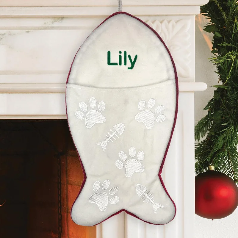 Personalized Fish Shaped Cat Stocking