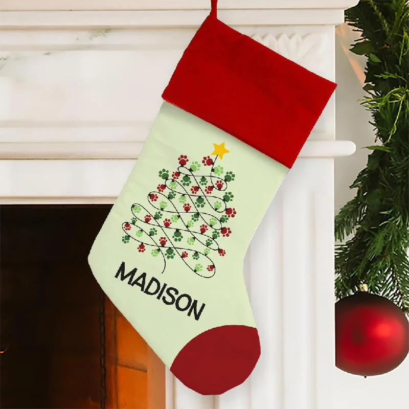 Personalized Paws Christmas Stocking