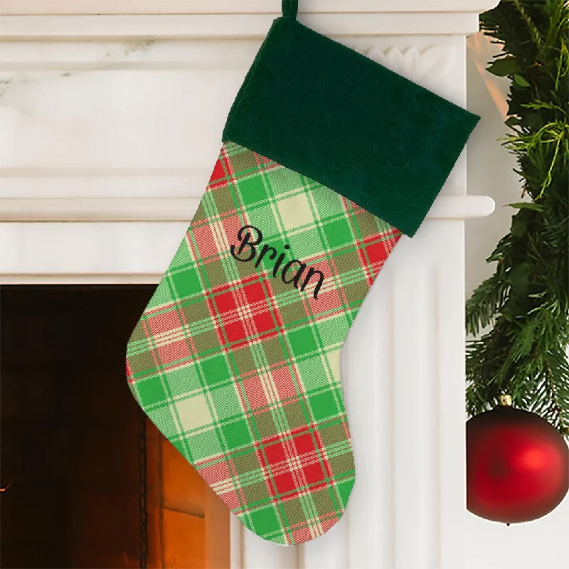 Personalized Plaid Christmas Stocking