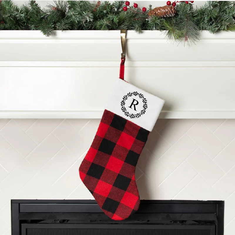 Monogrammed Plaid Stockings