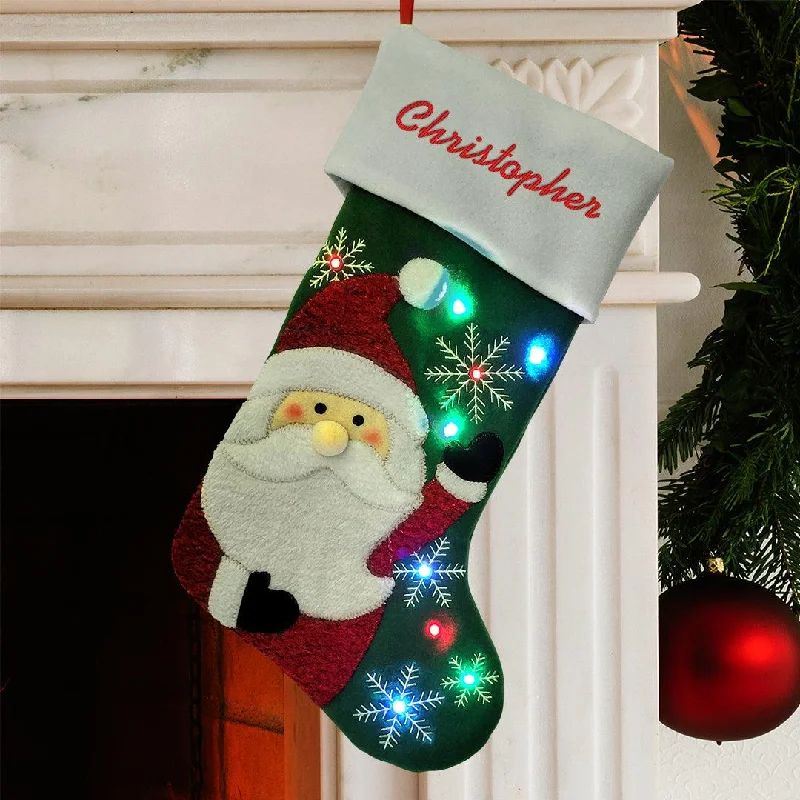 Personalized Red Thread Santa Stocking