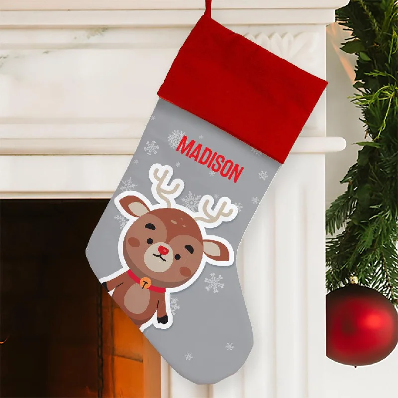 Personalized Reindeer Christmas Stocking