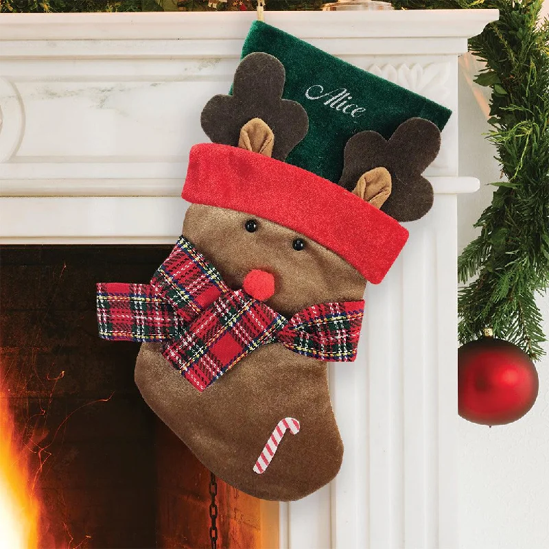 Personalized Reindeer Scarf Stocking