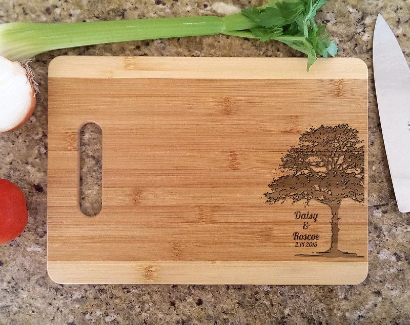 Christmas Santa Arrival Personalized Tree Design Cutting Board Laser Engraved Bamboo Custom Wood Cutting Board For Wedding Gift Anniversary Gift Christmas Gift