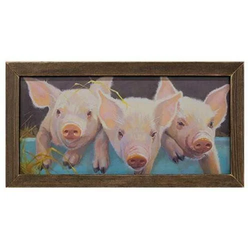 Peter Patty Penny Print, 12" x 24", Brown Stain Frame