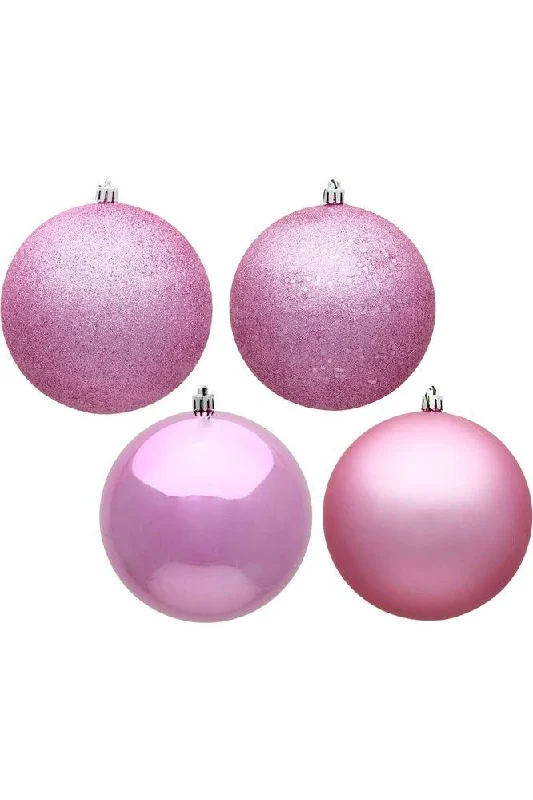 Christmas Ice Decorations Pink Christmas Ball Ornament Assortment (Set of 20)