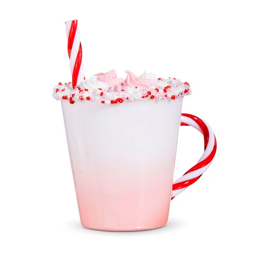 Christmas Magical Night Pink Hot Chocolate Glass Ornament