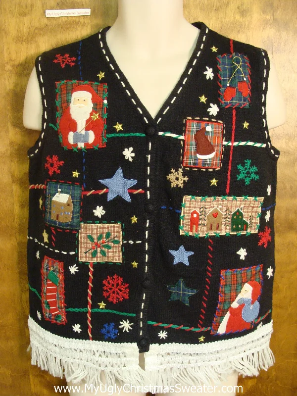 Christmas Jolly Spirit Plaid Xmas Festivities Ugly Christmas Jumper Vest