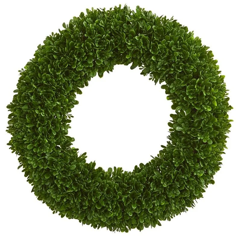 Christmas Jolly Spirit 19.5" Tea Leaf Wreath UV Resistant (Indoor / Outdoor)