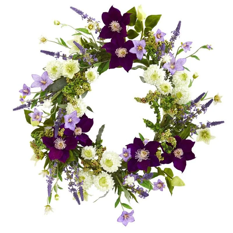 Christmas Homemade Treats 22" Mixed Flower Artificial Wreath