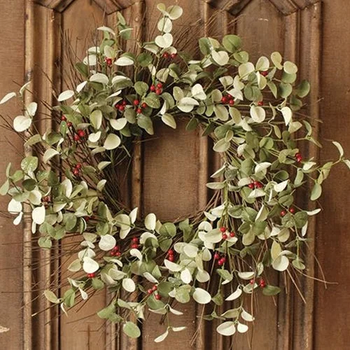 Christmas Homemade Crafts Winter Silver Dollar Wreath 24"