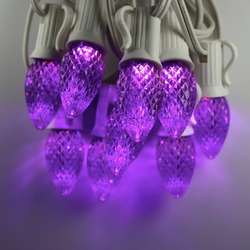 Christmas Winter Nights Magic C7 Purple LED Bulbs E12 Bases (SMD) (25 Pack)