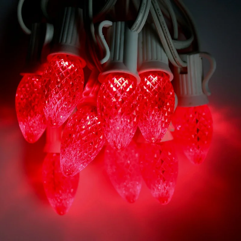 Christmas Jolly Spirit C7 Red Twinkle LED Bulbs E12 Bases (25 Pack)