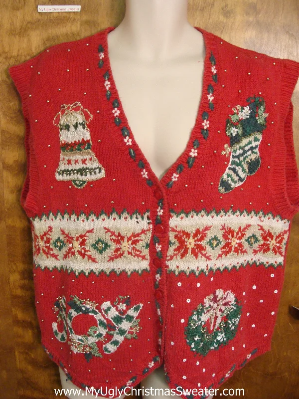 Christmas Gift Exchange Ideas Red, White, and Green Funny Christmas Sweater Vest