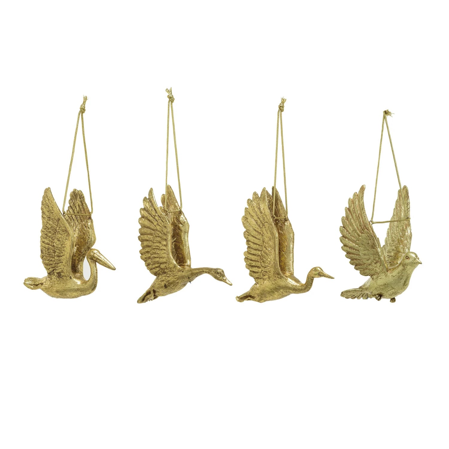 Christmas Midnight Feast Resin Flying Bird Ornament