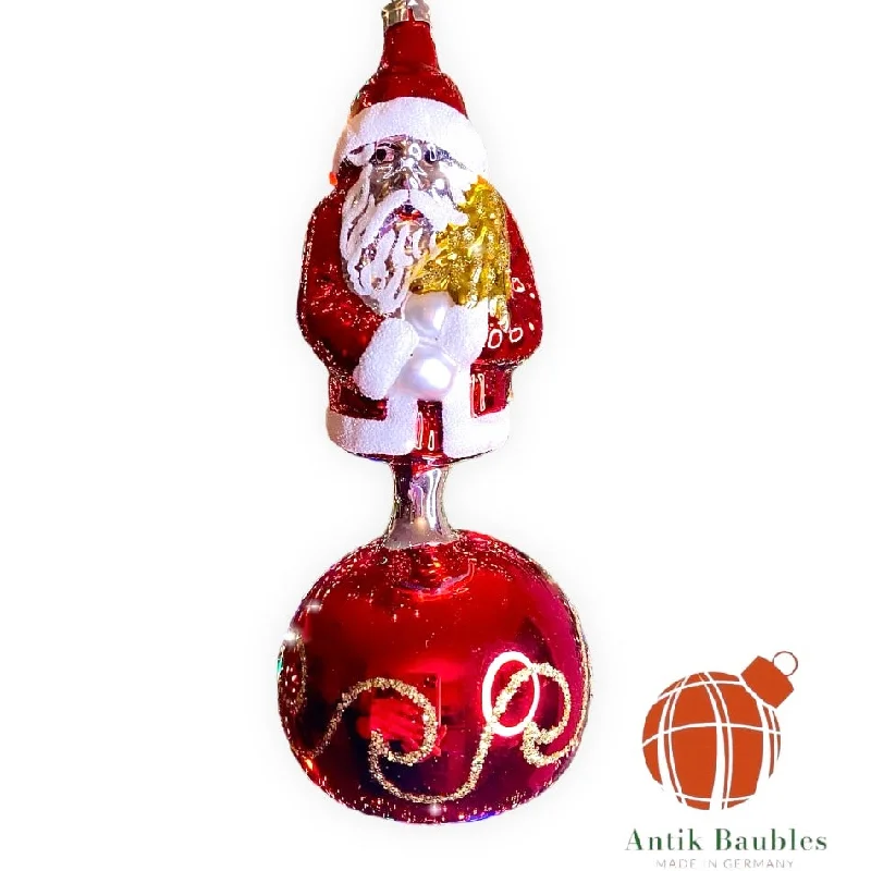 Christmas Family Fun Night Ringing in the Holidays Santa Bell 5 in - Antik Baubles Christmas Ornament