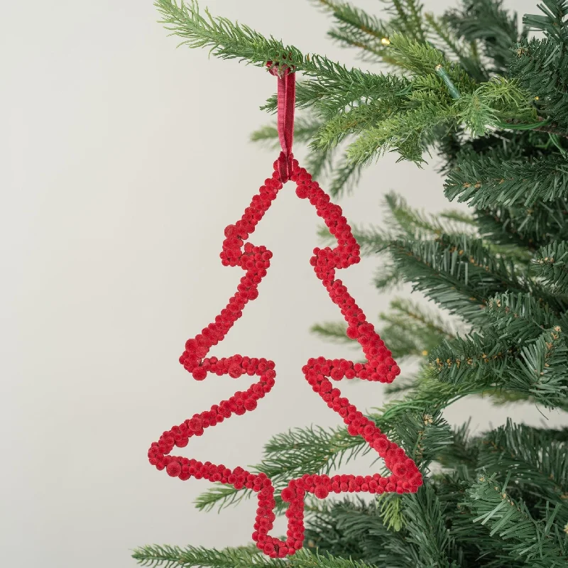 Christmas Twinkling Decorations Royal Red Christmas Tree Shaped Ornament