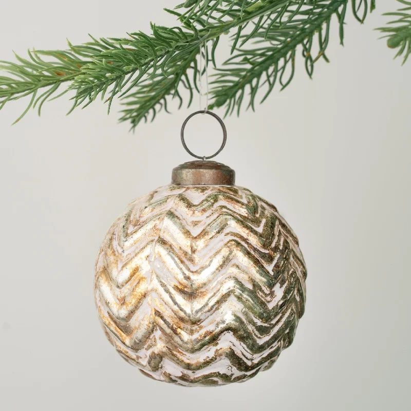 Christmas Cozy Blankets Rustic Copper Patterned Ball Ornament