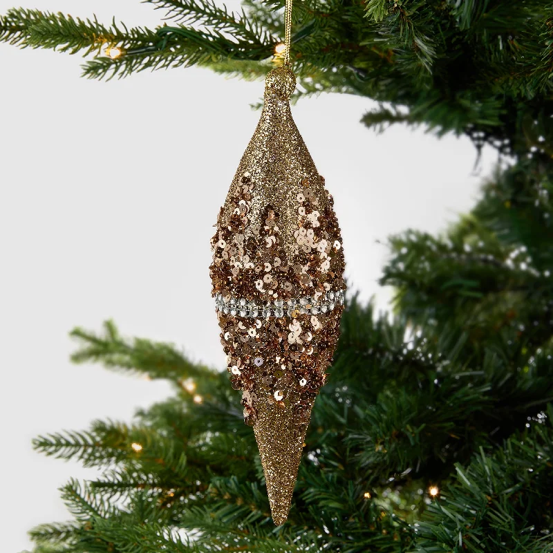 Christmas Starry Skies Rustic Sequin & Pearl Ornament