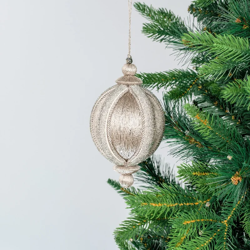 Christmas Storytelling Night Rustic Silver Lace Ornament with Crystals