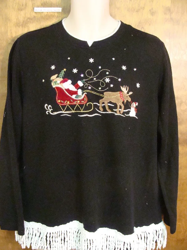 Christmas Classic Stories Santa and Reindeer Funny Novelty Christmas Sweatshirt