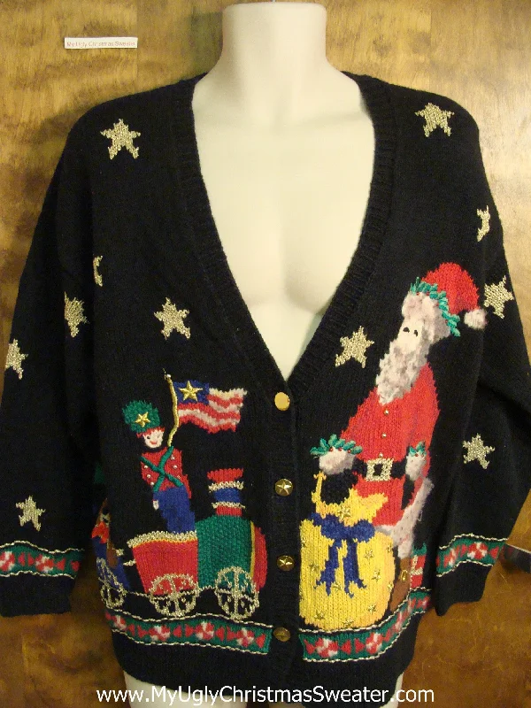 Christmas Classic Festivities Santa and Toys 80s Ugly Christmas Sweater