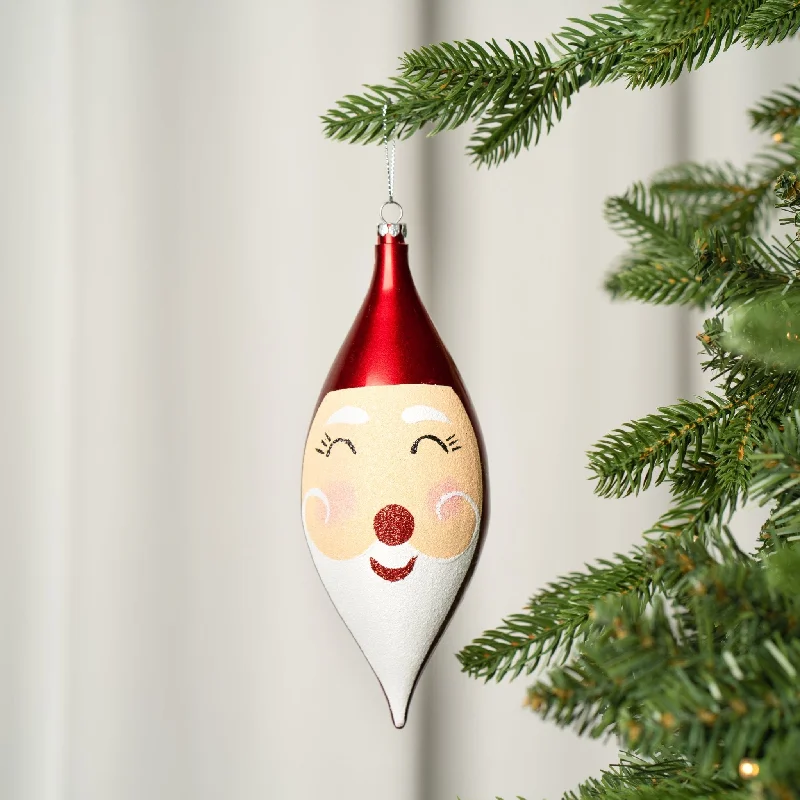 Christmas Evergreen Decorations Santa Claus Face Finial Ornament