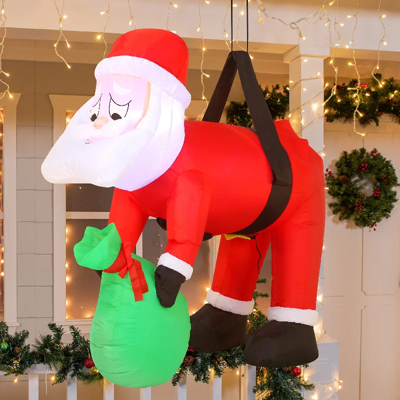 Christmas Chilly Snowfall Santa Hung On A Tree