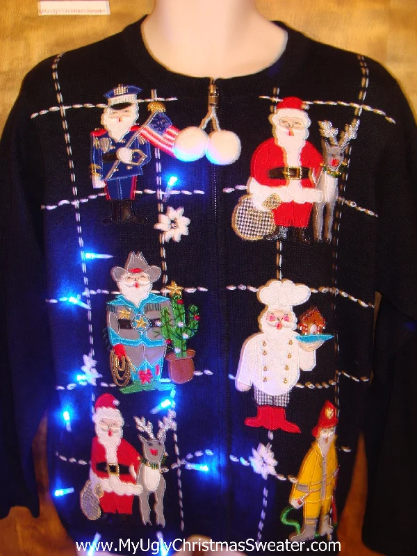 Santa in Disguise Light Up Ugly Christmas Jumper