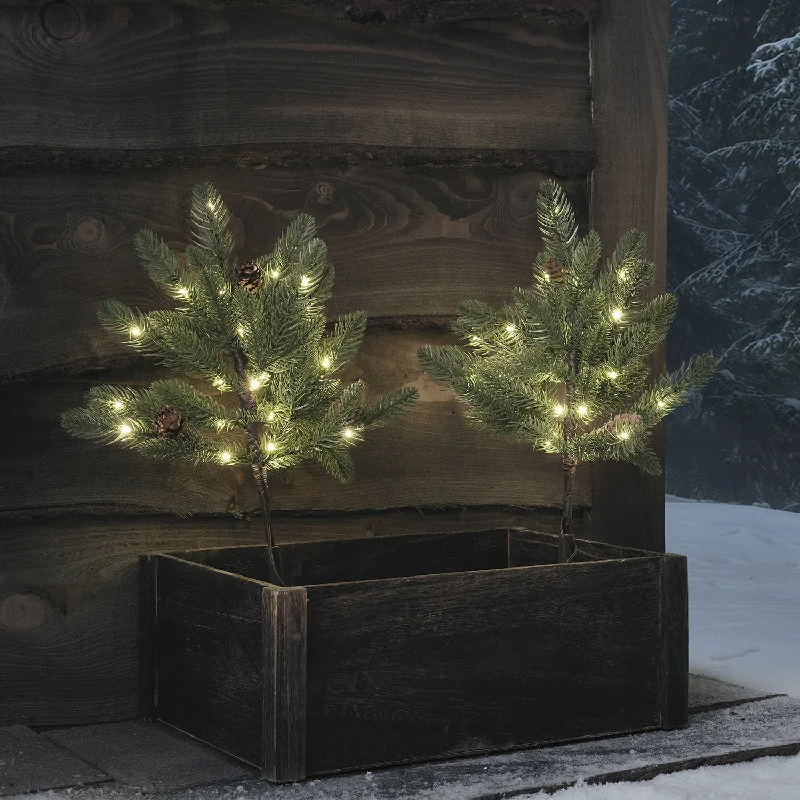 Christmas Holiday Decor Set of 2 Pre Lit Christmas Tree Stake Lights