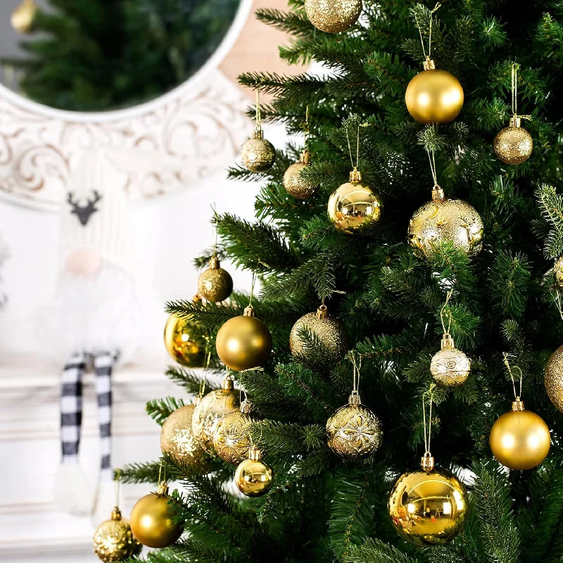 Christmas Golden Bells Shatterproof Gold Christmas Ball Ornaments for Xmas Trees