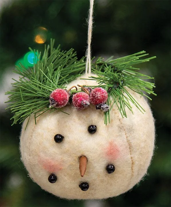 Christmas White Reindeer Snow Angel Head Christmas Ornament
