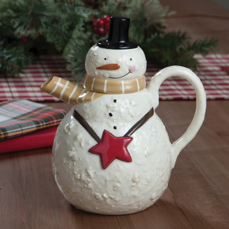 Christmas North Pole Snow Friends Snowman Teapot Park Designs Set of 2