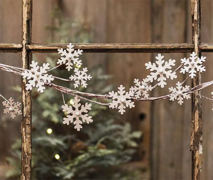 Christmas Joyful Laughter Snowflake Garland, 5ft
