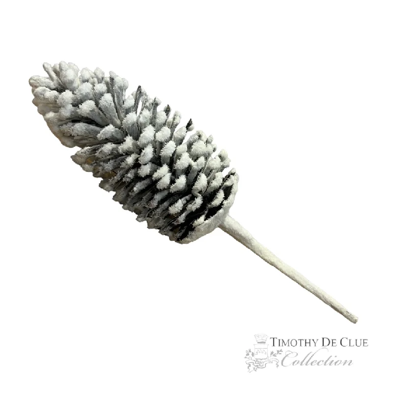 Christmas Winter Festival Snowy Flocked Faux Sugar Pinecone 17" - Christmas Tabletop Decoration Christmas Winter Festival Snowy Flocked Faux Sugar Pinecone 17" - Christmas Tabletop Decoration