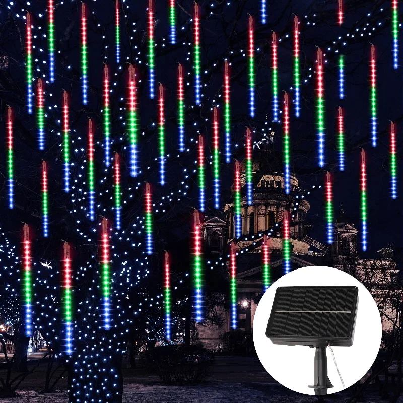 Christmas Magical Night Solar Meteor Shower Lights, Multicolor