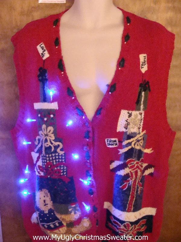 Stacks of Gifts Light Up Ugly Christmas Jumper