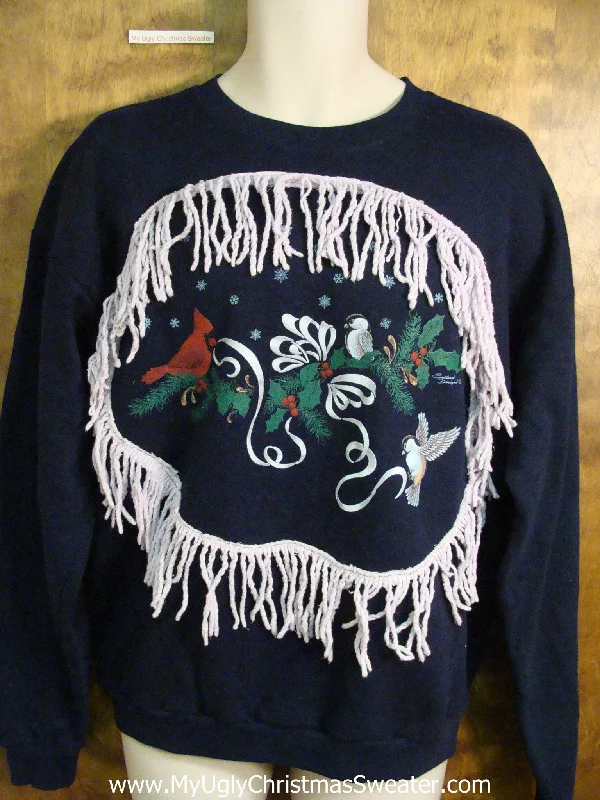 Christmas Snowfall Bliss Tacky Birds with Ivy Funny Christmas Sweatshirt