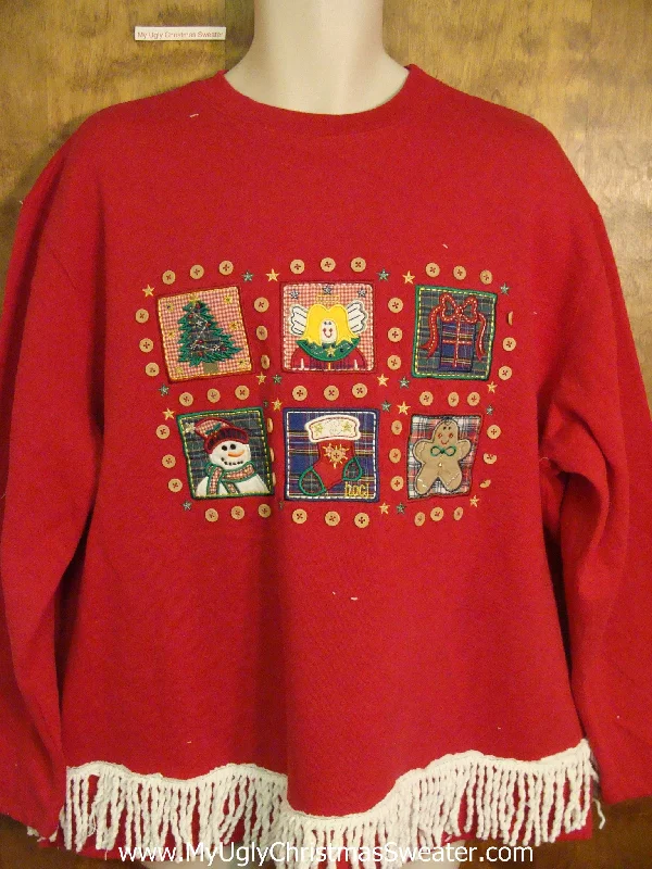Christmas Jolly Spirit Tacky Six Blocks of Fun Novelty Christmas Sweatshirt