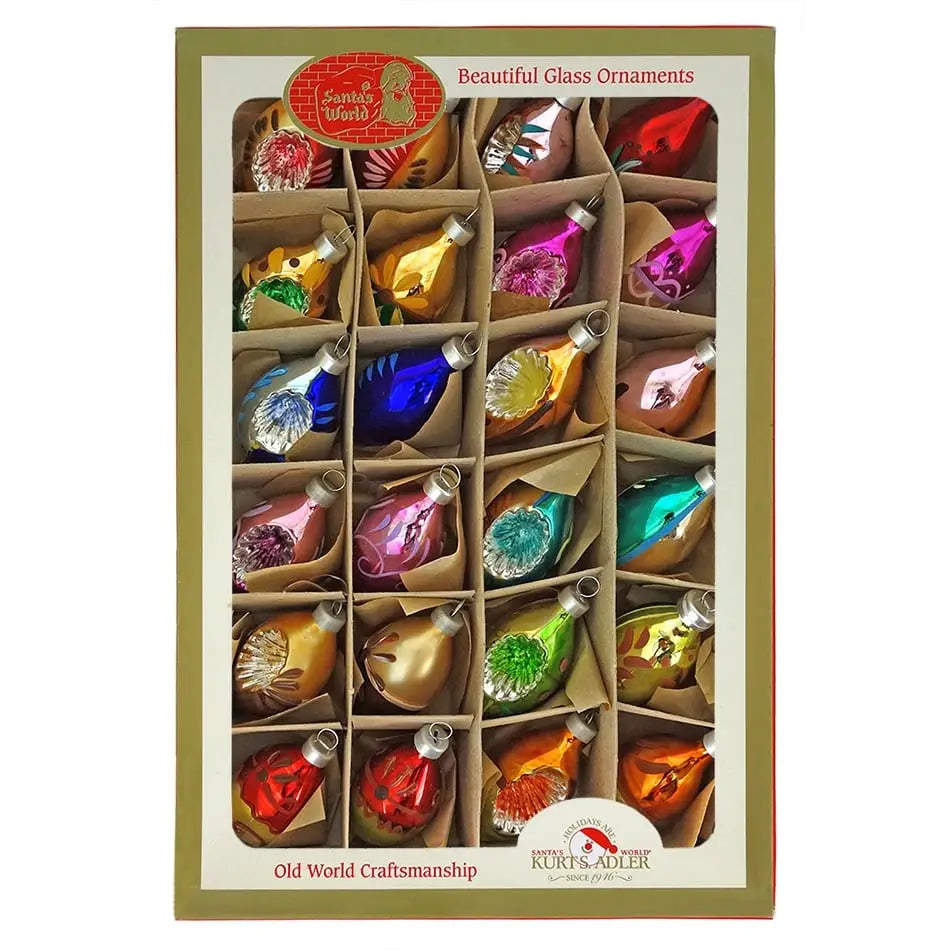 Christmas Gift Wrapping Ideas Tear Drop & Reflector Ornaments Set/24