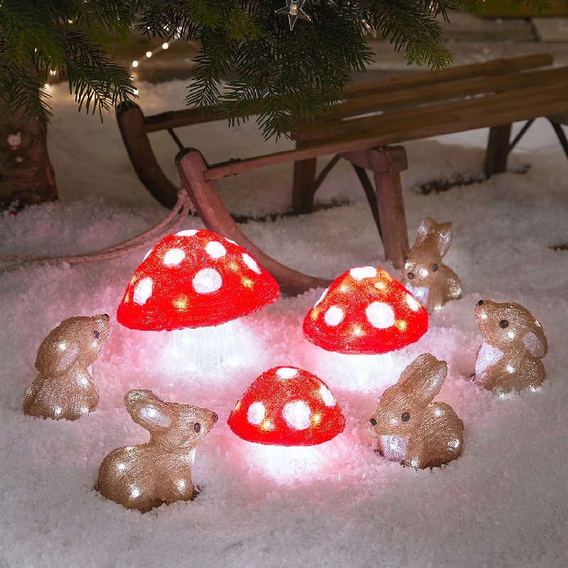 Christmas Homemade Cookies Toadstool and Bunny Outdoor Christmas Decorations