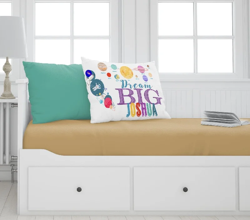 Christmas Warm Drinks Toddler Pillowcase Personalized Space Rocket Planets Dream Big Little One Baby Gifts for Boys Girls Toddler Travel Pillow 13x18 Baby Shower