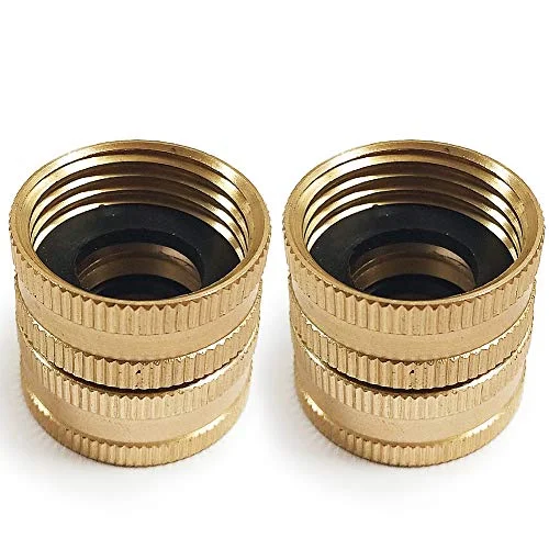 Christmas Winter Festival 3/4" Brass Garden Hose Connector with Dual Swivel for Male Hose to Male Hose, Double Female - 2 Pack