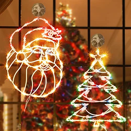Christmas Classic Festivities Christmas Window Silhouette Lights - 100 Count Incandescent Mini Light - 2 Pack